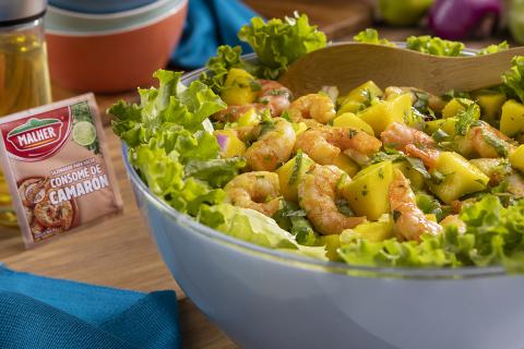 ENSALADA DE CAMARÓN Y MANGO